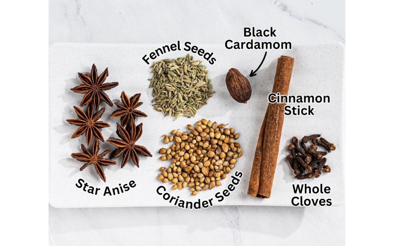 Pho spices create a unique blend, distinct from ramen and tom yum.