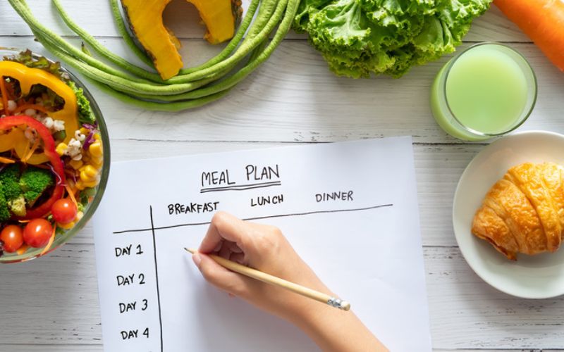 Plan meals with protein, carbs, and healthy fats for balanced energy