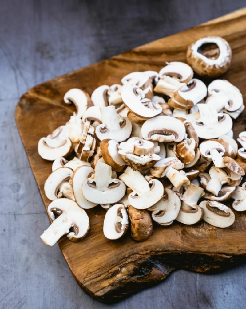 Sliced cremini mushrooms