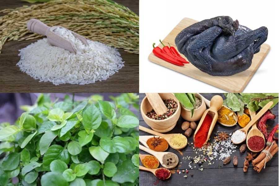 Cách nấu cháo gà ác với rau ngót