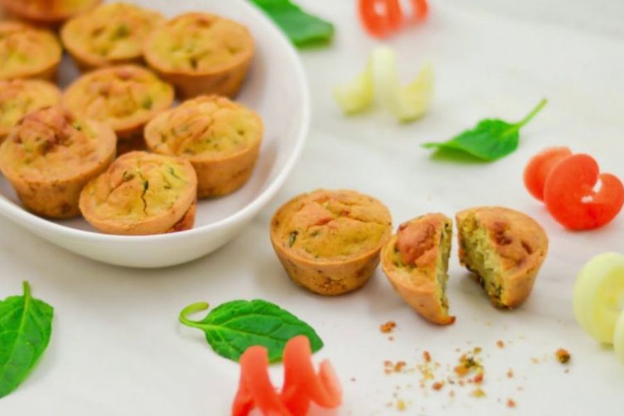 Mini vegetable frittatas are bite-sized, nutritious egg muffins
