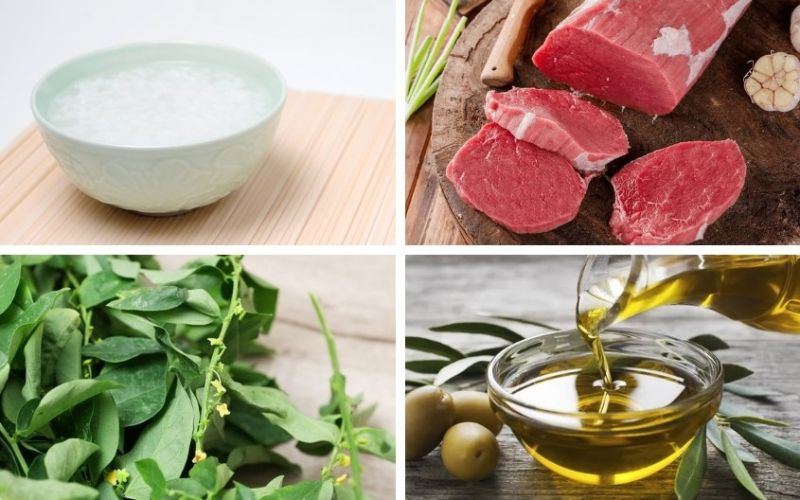 Cháo thịt bò rau ngót bổ sung sắt và vitamin C cho bé
