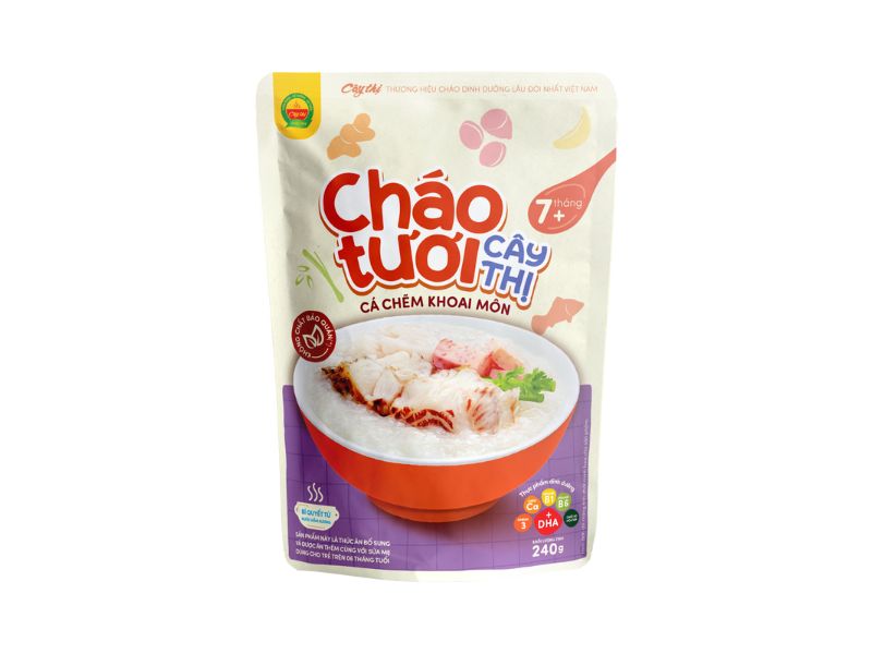 Cháo tươi Cá chẽm khoai môn