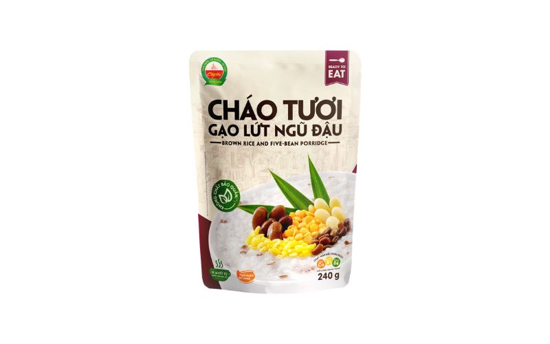 Cháo Tươi Gạo Lứt Ngũ Đậu thơm ngon, dễ tiêu, giàu dinh dưỡng phù hợp mọi lứa tuổi.