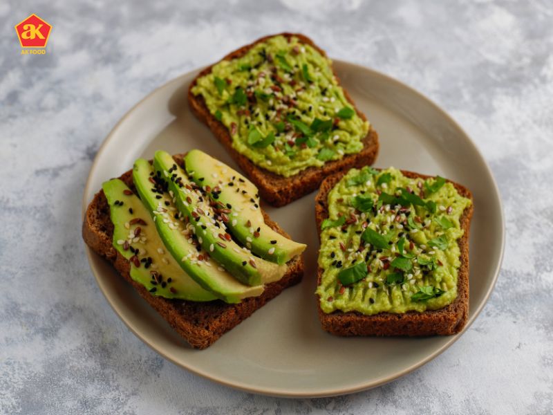 Avocado toast on whole grain bread