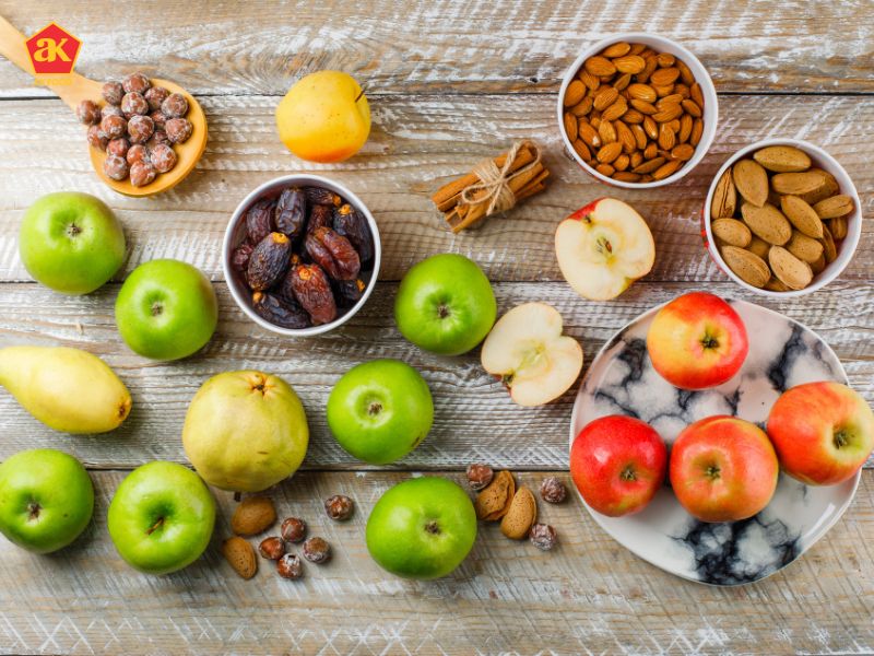 Fresh fruit and nut combinations