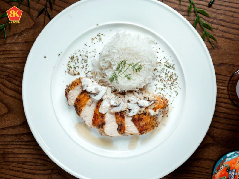 Mediterranean rice bowl with rotisserie chicken